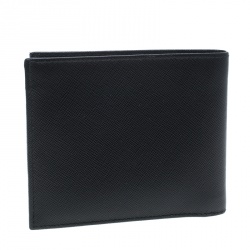 Prada Black Saffiano Leather  Bifold Wallet