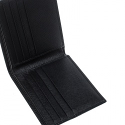 Prada Black Saffiano Leather  Bifold Wallet
