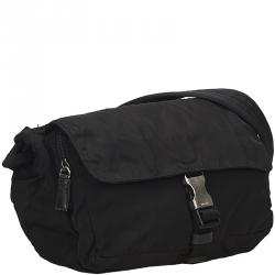 Pre Owned Prada Black Nylon Messenger Bag