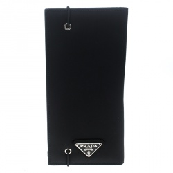 Prada Black Nylon Continental Wallet