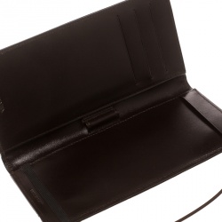Prada Dark Brown Nylon Continental Wallet