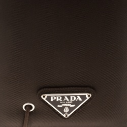 Prada Dark Brown Nylon Continental Wallet
