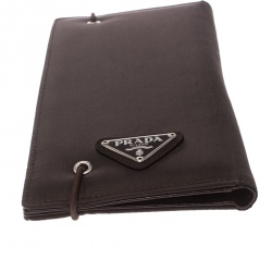 Prada Dark Brown Nylon Continental Wallet