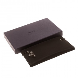Prada Dark Brown Nylon Continental Wallet
