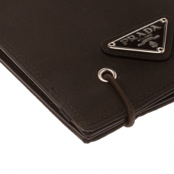 Prada Dark Brown Nylon Continental Wallet