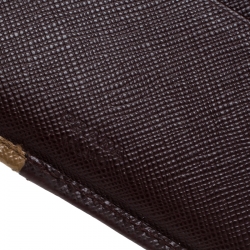 Pre Owned Prada Burgundy/Brown Saffiano Leather Bifold Wallet