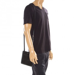 Prada Black  Saffiano Leather Messenger Bag