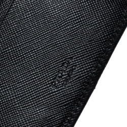 Prada Black Saffiano Leather Money Clip Bi-fold Wallet