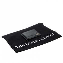 Prada Black Saffiano Leather Money Clip Bi-fold Wallet