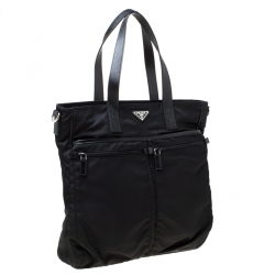 Prada Black Nylon and Leather Multipocket Tote
