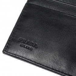 Prada Black Nylon Portafoglio Bifold Wallet