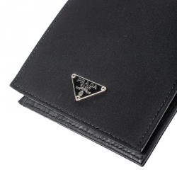 Prada Black Nylon Portafoglio Bifold Wallet