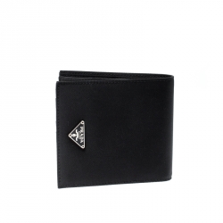 Prada Black Nylon Portafoglio Bifold Wallet
