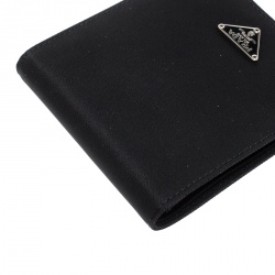 Prada Black Nylon Portafoglio Bifold Wallet