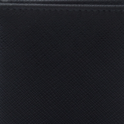 Pre Owned Prada Black Saffiano Lux Leather Bifold Card Holder