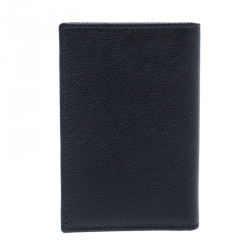 Pre Owned Prada Black Saffiano Lux Leather Bifold Card Holder
