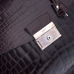 Prada Dark Brown Crocodile Briefcase   