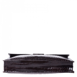 Prada Dark Brown Crocodile Briefcase   