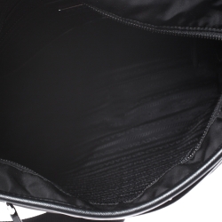 Prada Black Nylon and Leather Zip Messenger Bag