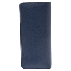 Prada Blue Saffiano Lux Leather Continental Wallet