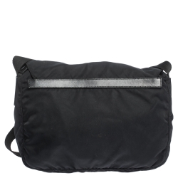 Pre Owned Prada Black Nylon and Leather Messenger Bag