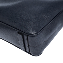 Prada Navy Blue Saffiano Lux Leather Briefcase