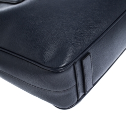 Prada Navy Blue Saffiano Lux Leather Briefcase
