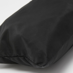 Prada Black Nylon and Leather Logo Slim Pouch 