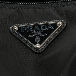 Prada Black Nylon and Leather Logo Slim Pouch 