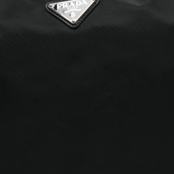 Prada Black Nylon and Leather Logo Slim Pouch 