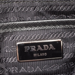 Prada Black Nylon Double Pocket Drawstring Backpack