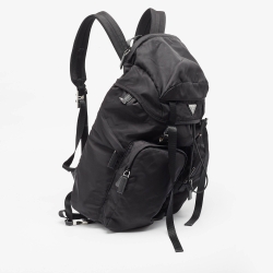 Prada Black Nylon and Saffiano Leather Backpack