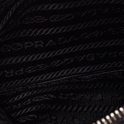 Prada Black Saffiano Leather and Alligator Zip Pouch