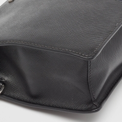 Prada Black Saffiano Leather and Alligator Zip Pouch