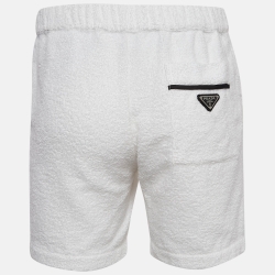 Prada White Cotton Terry Shorts M