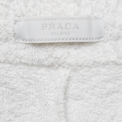 Prada White Cotton Terry Shorts M