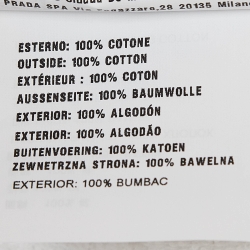 Pre Owned Prada White Terry Cotton Logo Detail Bowling Shirt XS