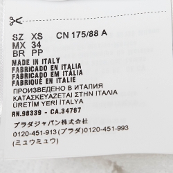 Pre Owned Prada White Terry Cotton Logo Detail Bowling Shirt XS