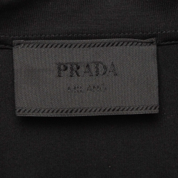 Prada Black Stretch Cotton Re-Nylon Detail Pocket Polo T-Shirt S