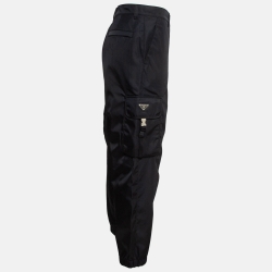 Pre Owned Prada Black Synthetic Cargo Pants 3XL