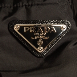 Prada Black Leather and Nylon Reversible Jacket XL
