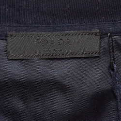Pre Owned Prada Navy Blue Jersey Pocket Detailed T-Shirt L