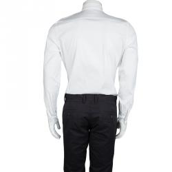 Prada White Long Sleeve Button Front Tailored Shirt L