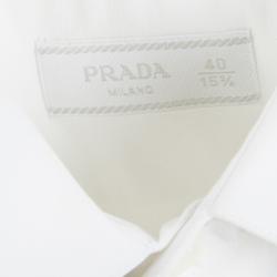 Prada White Long Sleeve Button Front Tailored Shirt L