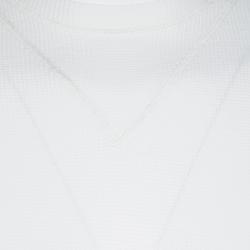 Pre Owned Prada Off White Waffle Knit Crew Neck T-Shirt M