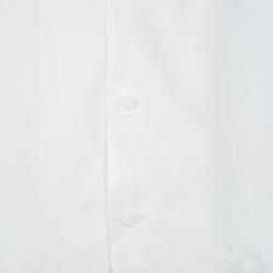 Pre Owned Prada White Cotton Contrast Striped Bottom Short Sleeve Button Front Shirt L