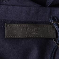 Pre Owned Prada Navy Blue Cotton Jersey Short Sleeve Crew Neck T-Shirt M