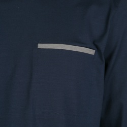 Pre Owned Prada Navy Blue Jersey Contrast Trim Long Sleeve Sport T-Shirt XL