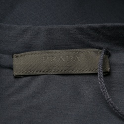Pre Owned Prada Navy Blue Jersey Contrast Trim Long Sleeve Sport T-Shirt XL