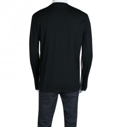 Pre Owned Prada Black Contrast Side Panel Detail Long Sleeve T-Shirt XL